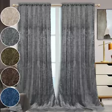 2Panels Crushed Velvet Curtains Thermal Insulated Drapes For Living Room Bedroom