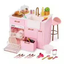 Our Generation Kitchen Island with Accessories for 18" Dolls Doll Not Included