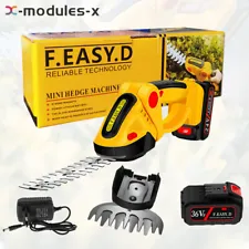2 IN 1 Electric Hedge Trimmer Cordless Grass Lawn Mower Garden Pruning Shear