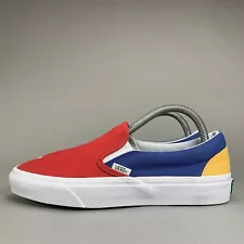 VANS Primary Color Block Slip On Mens US 7 Women's 8.5 Red Blue Yellow Worn Once