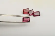 5 Pieces Natural Pink Rhodolite 8x12mm Octagon Cut loose Gemstone for sale