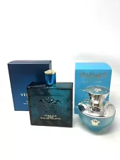 *EMPTY BOTTLES* 2 X Versace Eros And Versace Dylan Turquoise