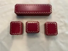 Cartier Jewelry Boxes. Lot of 4. 1 Bracelet box, 1 Earing Box, and 2 Ring Boxes