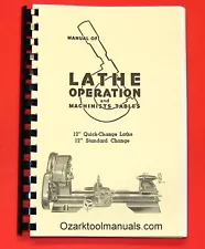 Atlas Craftsman Manual of Metal Lathe Operation Book for 12" Older Style 0036