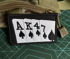 Ak47 Cards Fun Gun Patch For Vest Hat Bags Denim (No Backing)