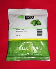 HOPS CASCADE 8oz PELLET HOPS BSG HOPS FACTORY PACKED FOR HOME BREWING BEER KIT