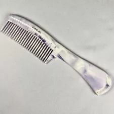 Vintage ACE Goody Pocket Comb Purple White Marble Swirl 9 Inch RETRO