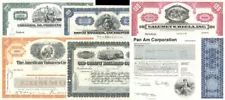 Collection of 18 Different Stocks - American Stock Certificate Group of 18 Piece