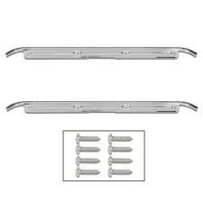 Fit For 67-72 Chevy C10 GMC Truck Chrome Door Sill Plates w/hardware Pair Set (For: Chevrolet C10 Suburban)