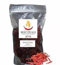 Dried Arbol Chiles 5oz. Hot Chile, All Natural Stemless. Sensationally Flavored 