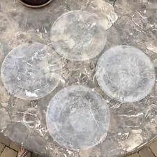 4 HIBISCUS FLOWER 10" GLASS Dinner plates