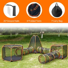 Large Outdoor Pet House Enclosures Dog and Cat Playpen Foldable Tunnel Tent Set