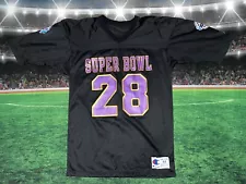 Super Bowl 28 XXVIII Champion Jersey Mens Sz 44 Preowned Black