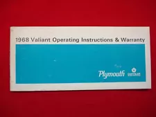 1968 PLYMOUTH VALIANT OPERATING INSTRUCTIONS - ORIGINAL 51 PGS.