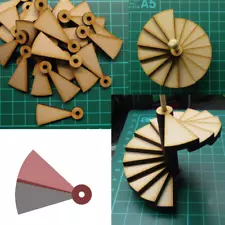 25 pack - 3mm thick Laser Cut MDF Spiral Staircase - D&D, Warhammer, TTRPG