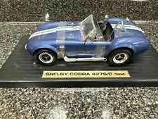 1/18 1964 Shelby Cobra 427 S/C Diecast Model Blue and White by RoadSignatures