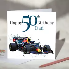 Red Bull F1 Personalised Birthday Card for Formula 1 Fans