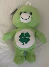 Vintage 2003 NWT Good Luck Care Bear - 10" Soft Green Plush Toy