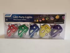 Lights Travel Trailer Indoor/Outdoor Party Lights Retro 2 wheel 8 ft strand NIB