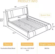 Modern Deluxe Platform Bed Frame with Iron Pieces Decor and Adjustable Headboard