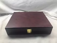 Used SAFE brand Burlwood Coin Case With 5 Velvet Trays