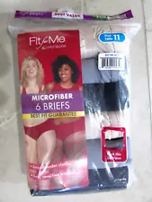 Fruit Of The Loom Fit For Me Size 11 Microfiber Briefs 6 Pk