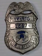 PINKERTON SECURITY SERVICES BADGE – PIN BACK - #1597