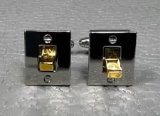 Contemporary Toggle Light Switch White Gold Plated Cuff Links