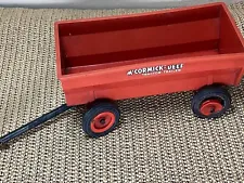 McCormick Tractor Trailer Product Miniature Co Red Plastic Farm Toy Vintage