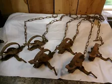 Lot of 6 Vintage Oneida Victor Small Leg Hold Animal Traps