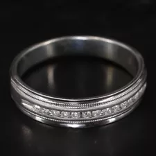 Sterling Silver - HDS HELZBERG Diamond Men's Wedding Band Ring Size 11.5 - 3.5g