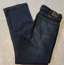 Wrangler Jeans Mens 36x32 Relaxed Boot Cut Denim Dark Five Star Flex For Comfort