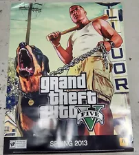 Grand Theft Auto 5 GTA V Official Promotional Poster Spring 2013 28"x22" (DMG)