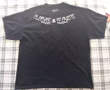 Outlaw Threadz Mens Black Short Sleeve Graphic T-Shirt Live Fast Skulls Size 2X