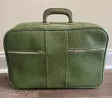 Vintage MCM Green Leather Travel Carry On Briefcase Laptop Bag 17x11x4.5