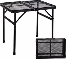 Metal Picnic Small Folding Table, Camping Grill BBQ Side Table