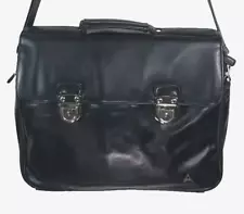 AVON Faux Leather Briefcase Messenger Bag Black Sales Consultant Adjust Strap