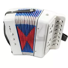 *GREAT GIFT* NEW Top Quality White Accordion Kids Musical Toy w 7 Buttons 2 Bass