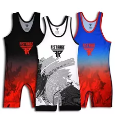 FISTRAGE Adult Wrestling Singlet Sublimated for Men & Women