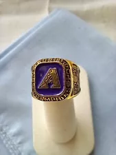 2001 Arizona Diamondbacks World Series Champion Replica Ring Gold Tone Purple