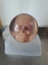 Vintage Used Ebonite Original Clear Skull Bowling Ball 14lb Made In USA Drilled