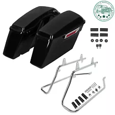 Hard Saddlebags Saddle Bags W/ Conversion Brackets For Harley Heritage Softail