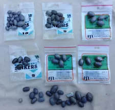 Fishing Weight Egg Sinkers - 1lb 4oz Total Weight Mixed Lot 60 + Pieces