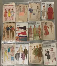 Lot of 12 Vintage Sewing Patterns - Unchecked, probably some parts missing, used