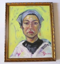 VINTAGE- CONTEMPORARY PAINTING PORTRAIT IMPRESSIONIST SIGNED MYSTERY ARTIST