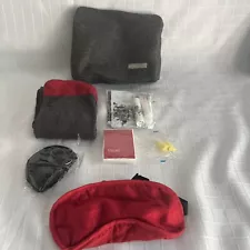 American Airlines Amenity Kit Grey and Red Bag Business First Class Incomplete 