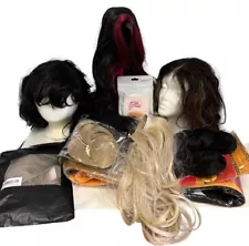 Giant Bundle of Braiding Hair Wigs Hair Pieces To Wear, For Halloween Crafts Etc