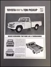 1965 Toyota Stout 1/2 Ton Pickup Truck Vintage 1-page Car Sales Brochure Card