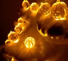 25 Pumpkin Lights, bulbs For Decorating Halloween Ceramic Christmas Trees twists