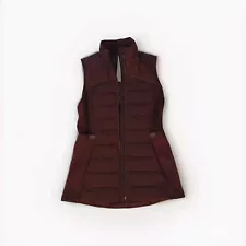 Lululemon Down For It All Vest Maroon 700 Goose Down Wind Proof size 6 Small